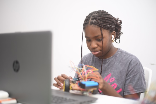 Mother and daughter looking at eachother and smiling